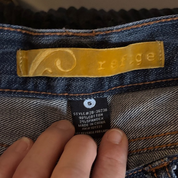 Refuge Ripped Dark Blue Jeans - Picture 2 of 4